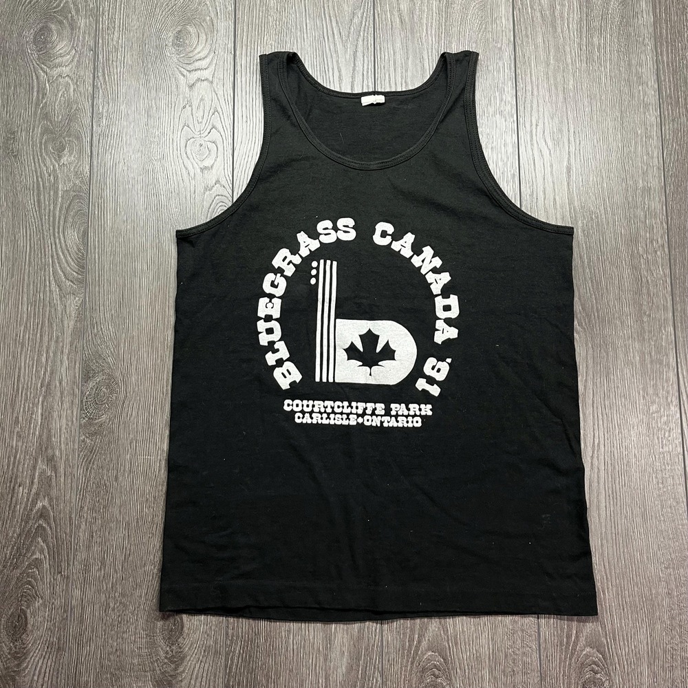 Vintage Bluegrass 1991 Folk Country Band Tank Tee Shirt Top Rocker XL Black